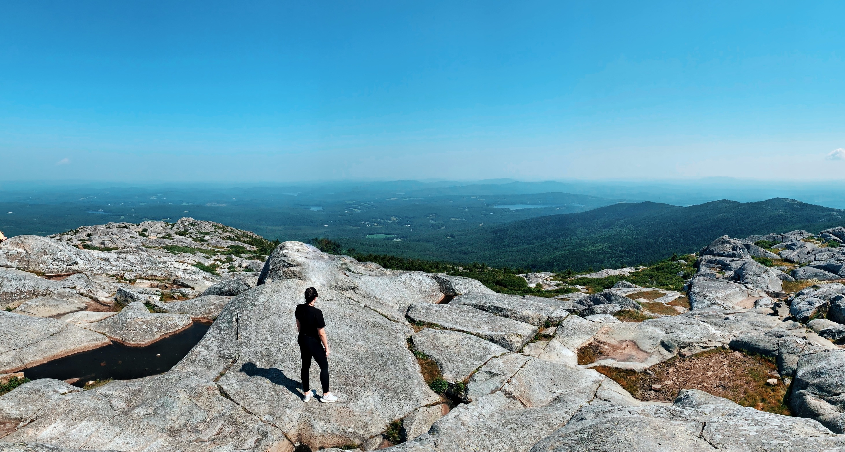 The granite summit of Mount Monadnock, New Hampshire — looking out over the Granite State